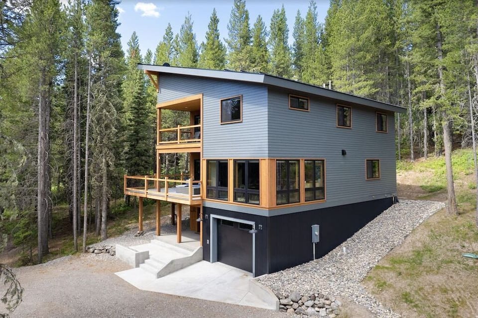 Close-up of this modern chalet