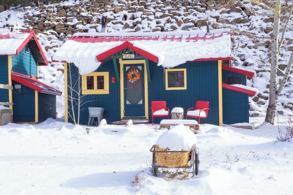 Welcome to your cozy winter escape from the hustle and bustle — Raymond Store Cabins