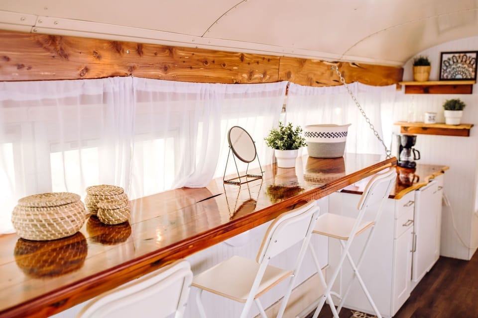 Counter can also fold down to make room for a cot