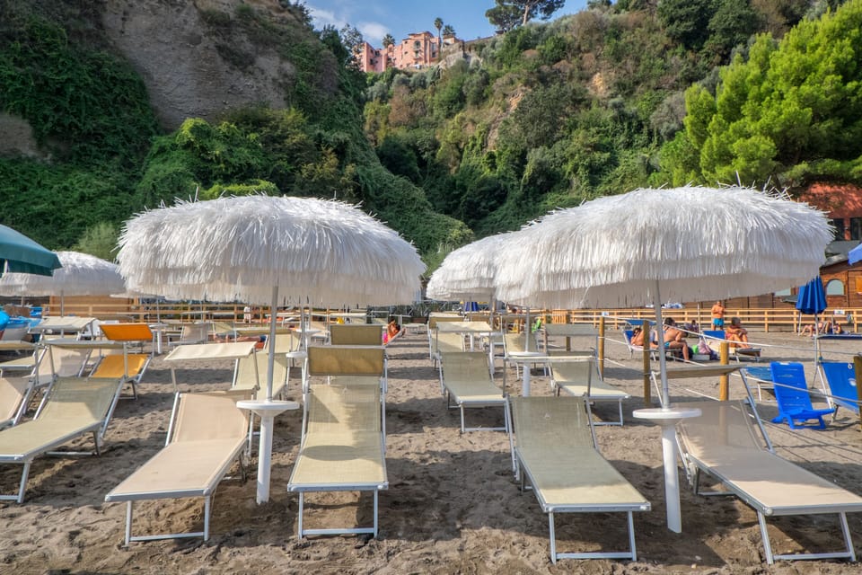 Private beach nearby, sun loungers, beach umbrellas