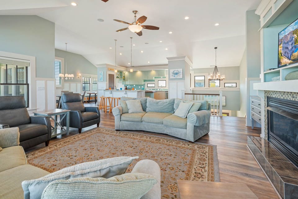 Surf or Sound Realty - 948 - Shooting Shark - Great Room -4