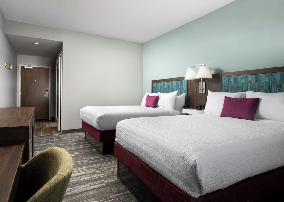 Room, 2 Queen Beds, Refrigerator & Microwave | In-room safe, blackout drapes, iron/ironing board (on request)