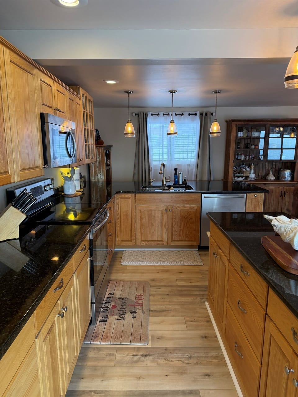 Spacious kitchen with island