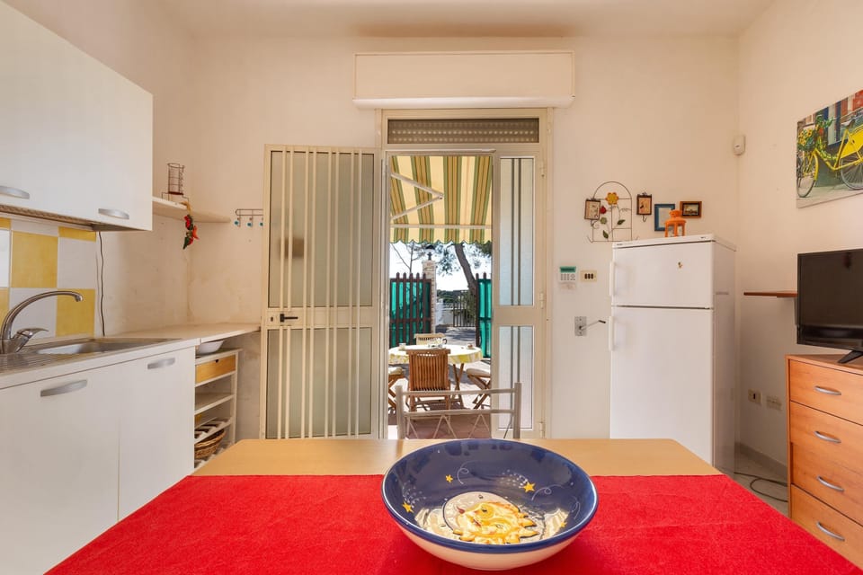 Full-size fridge, microwave, oven