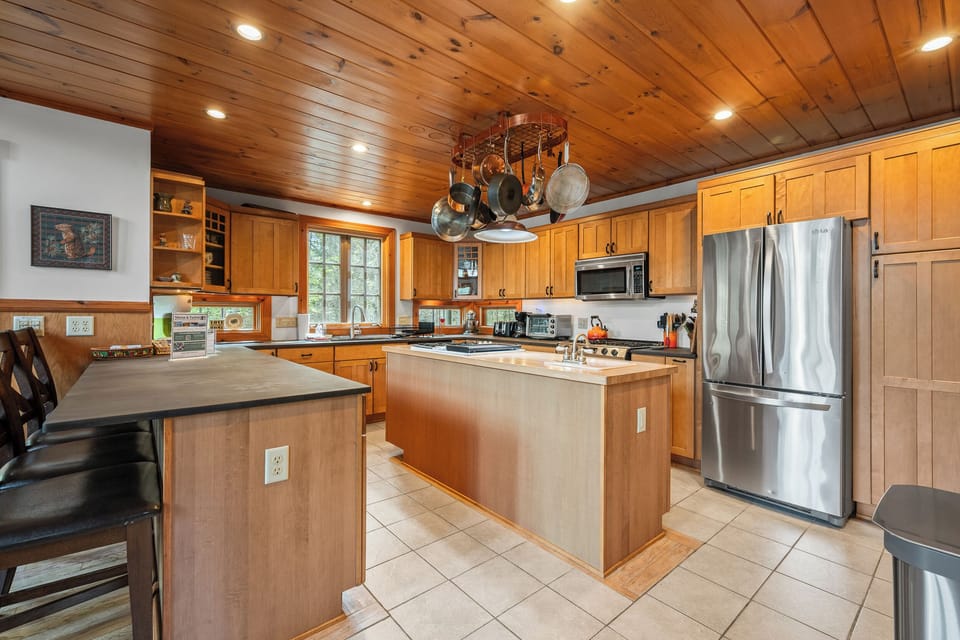 Large kitchen with breakfast area and center island
