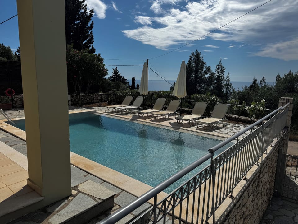 Really good sized pool is a haven.