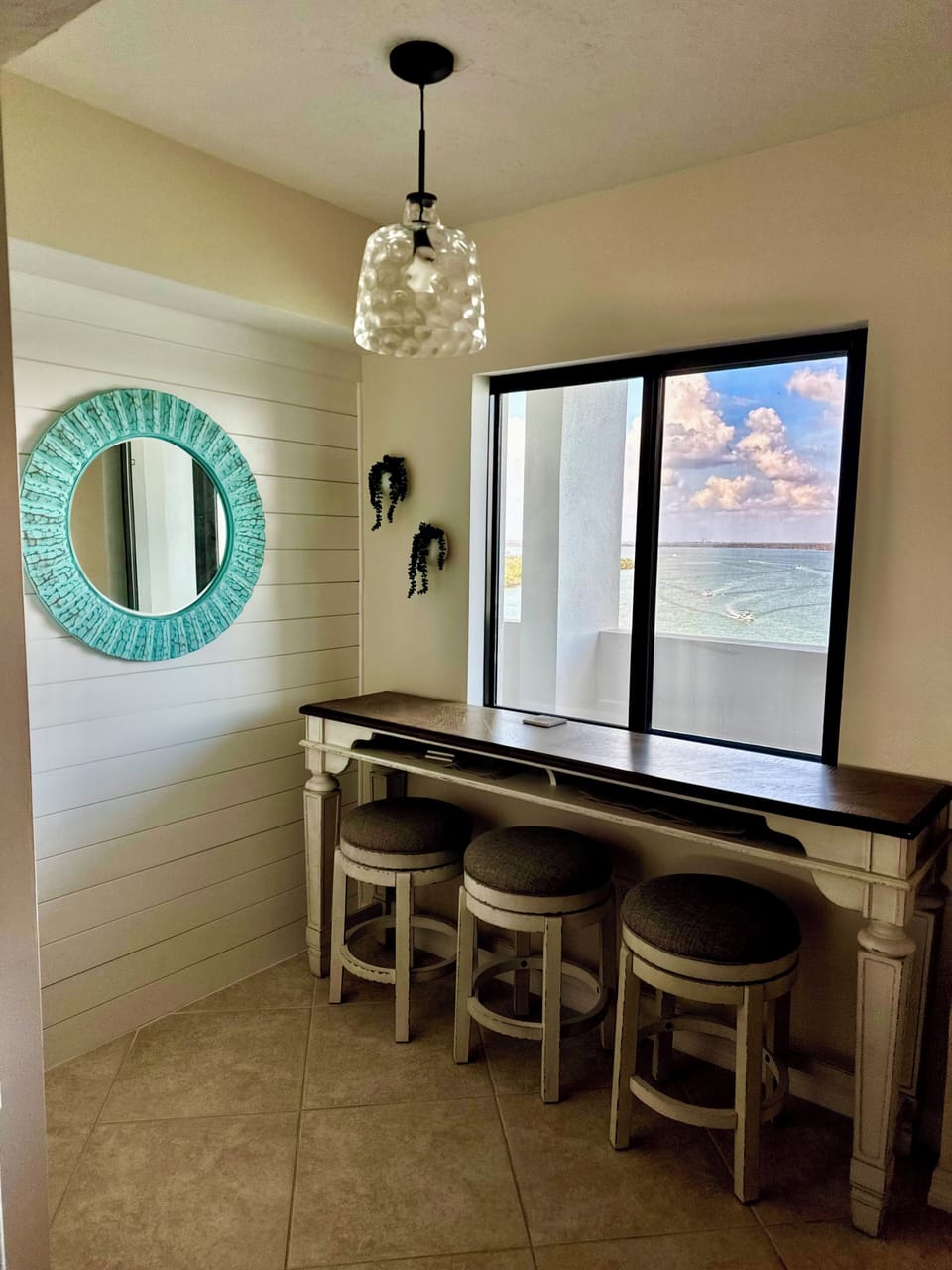 Breakfast or morning coffee with views of Ostego Bay