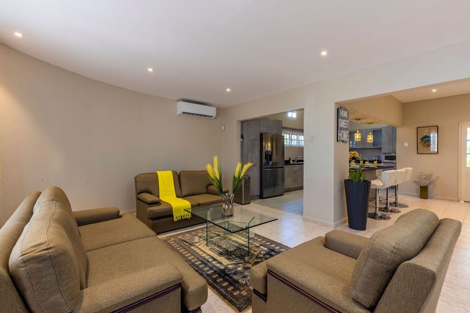 A comfortable sofa welcomes you on your arrival