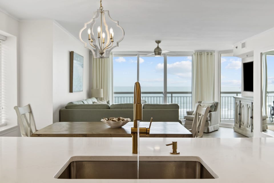 Gorgeous view from the kitchen...you can see the ocean out of all windows!