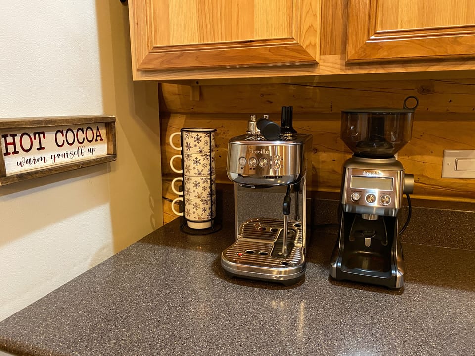 Enjoy espresso with the Breville Bambino Plus Espresso machine and grinder