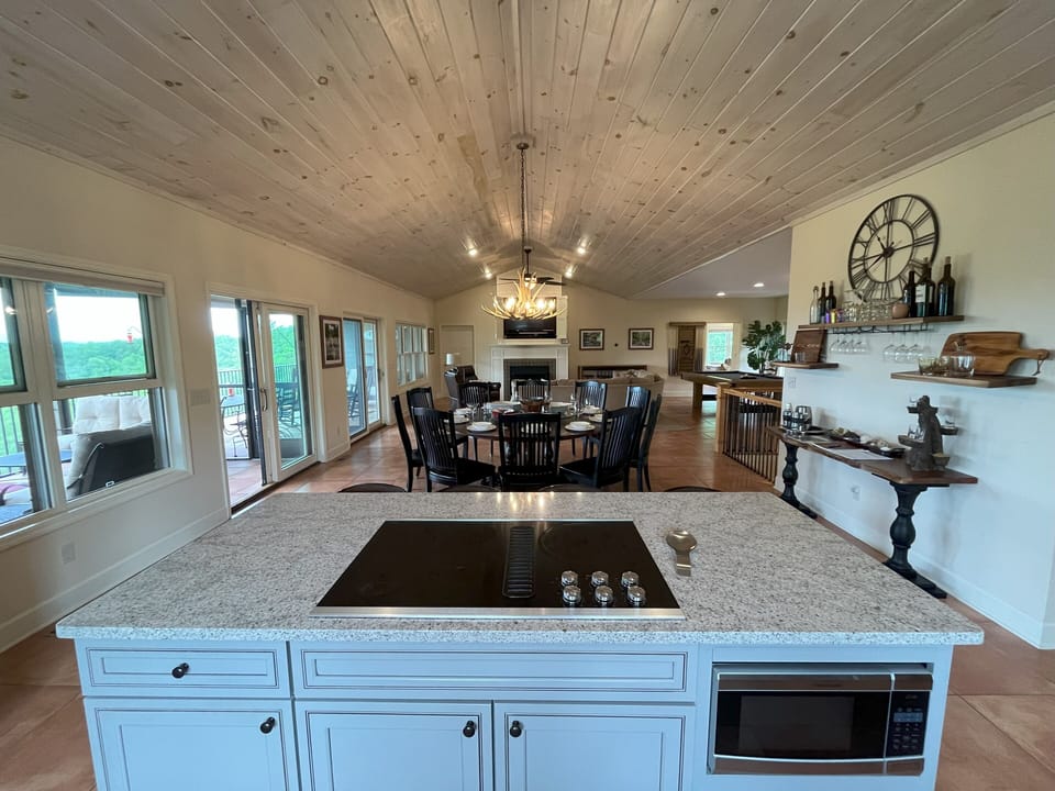 Well stocked kitchen with all you need to prepare a great meal..with a view!!