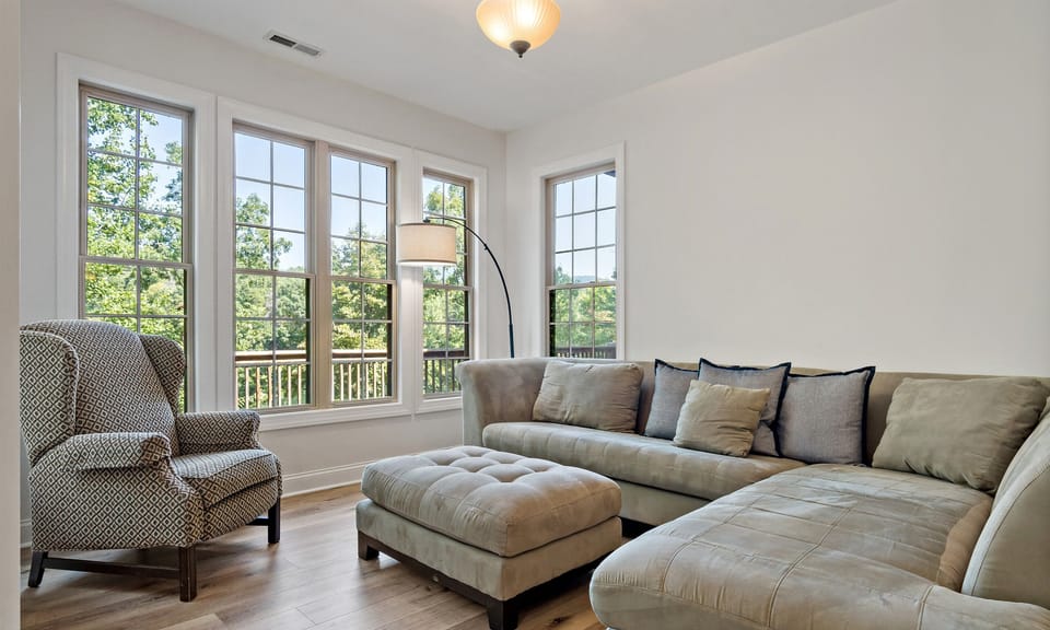 Lower level family room is super comfortable