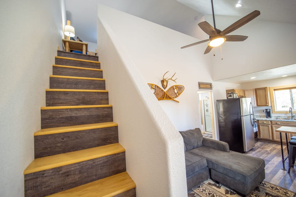 Stairs to loft bedroom. 