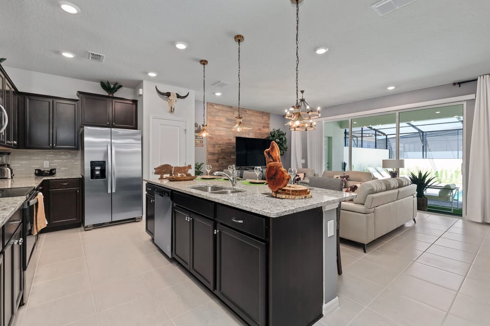 Fantastic Kitchen Area with Barstool Seating