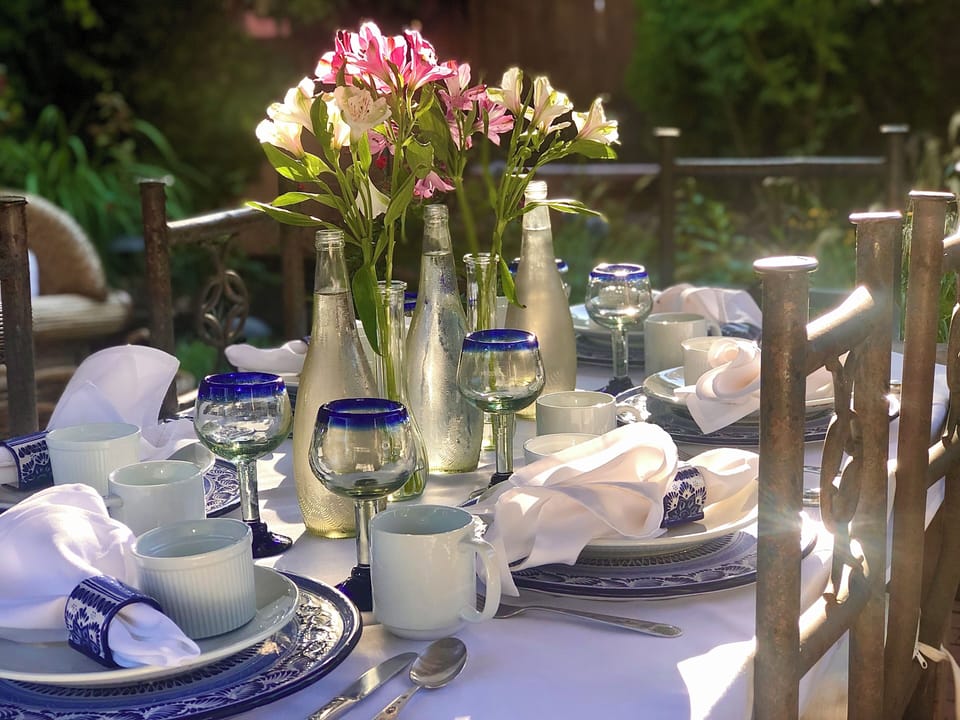 Outdoor banquet area