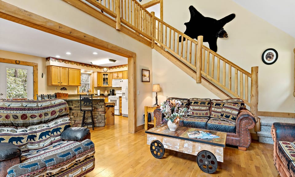 Open concept kitchen and living area