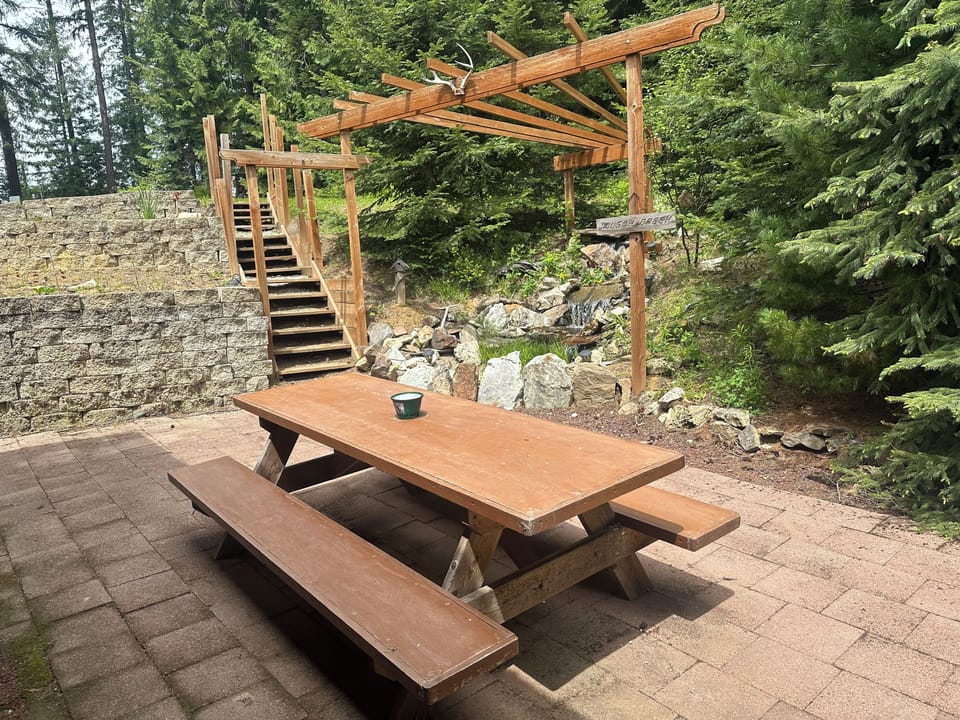 Patio with water feature