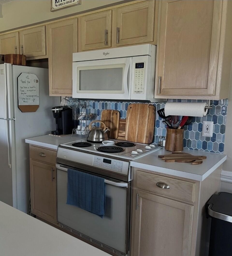 Kitchen open to the living room