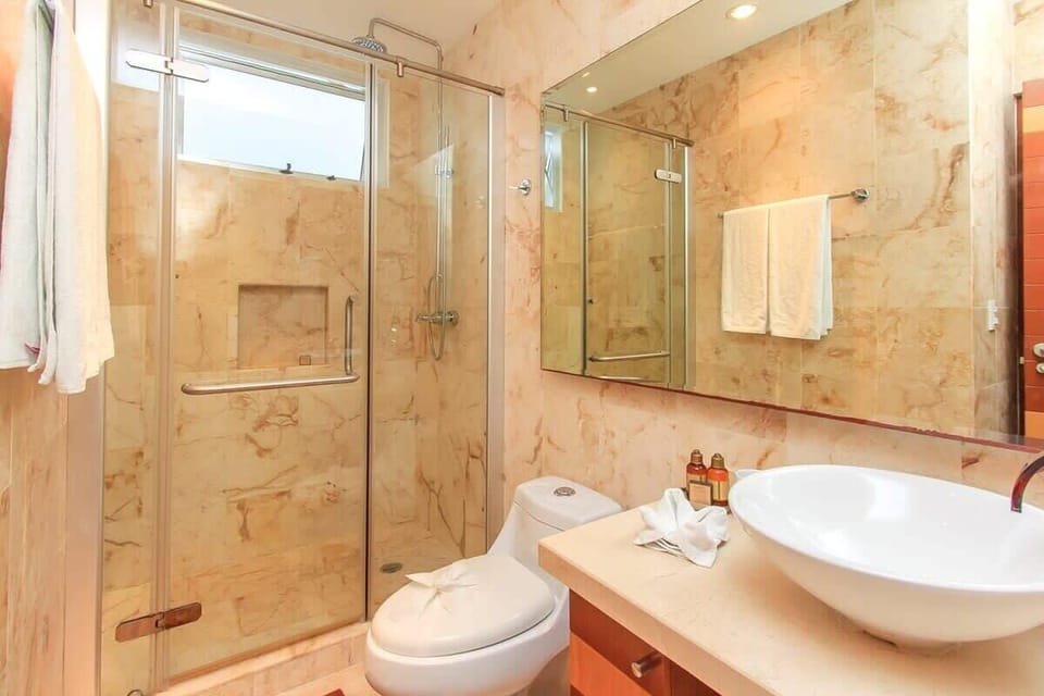 Freshen up and feel invigorated in your private spacious place.
