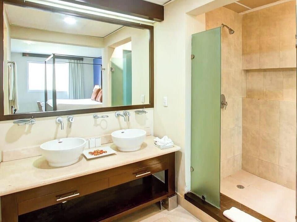 Master bathroom is spacious & modern