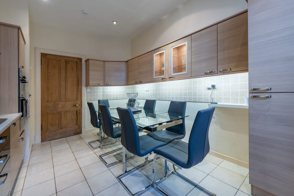 8 seater dining table in kitchen diner