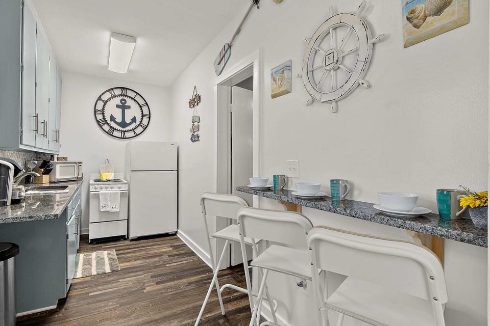 Bar seating in the kitchen