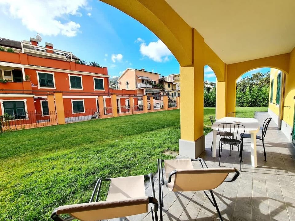 Private Patio with table and chairs