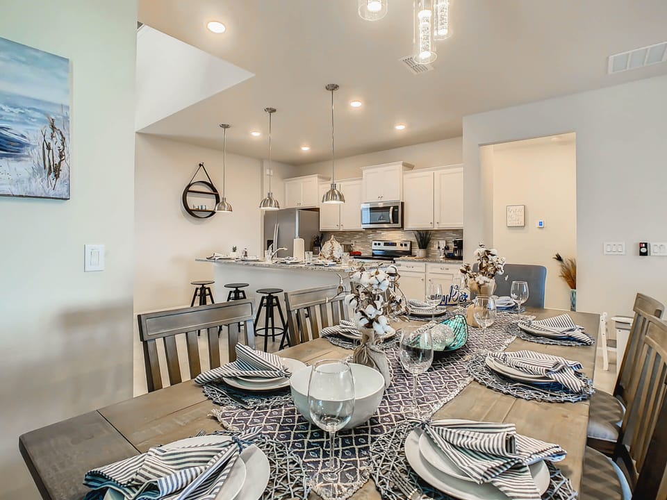 All dishes and flatware.
