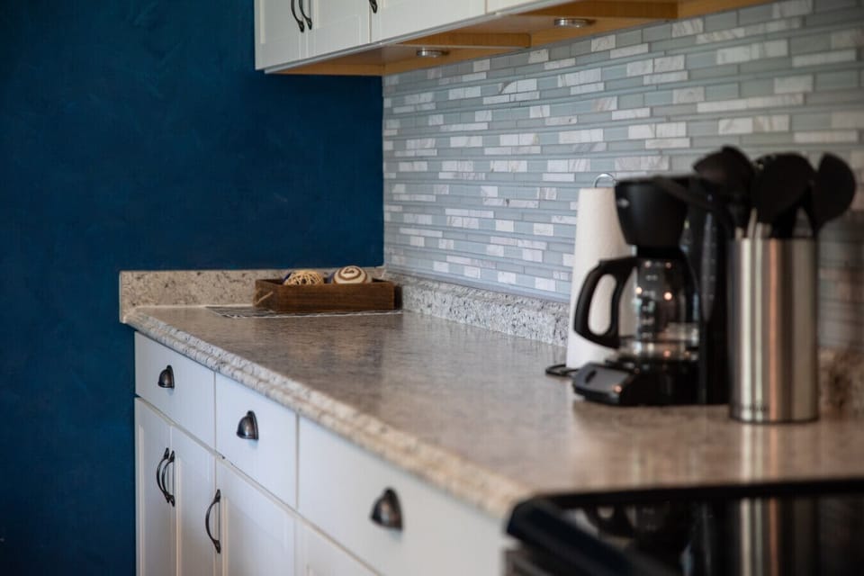 Kitchen + coffee maker