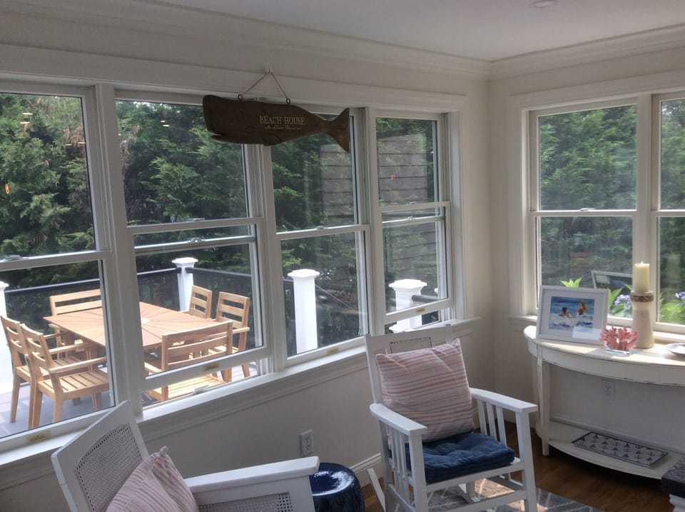Sun room off the kitchen. 