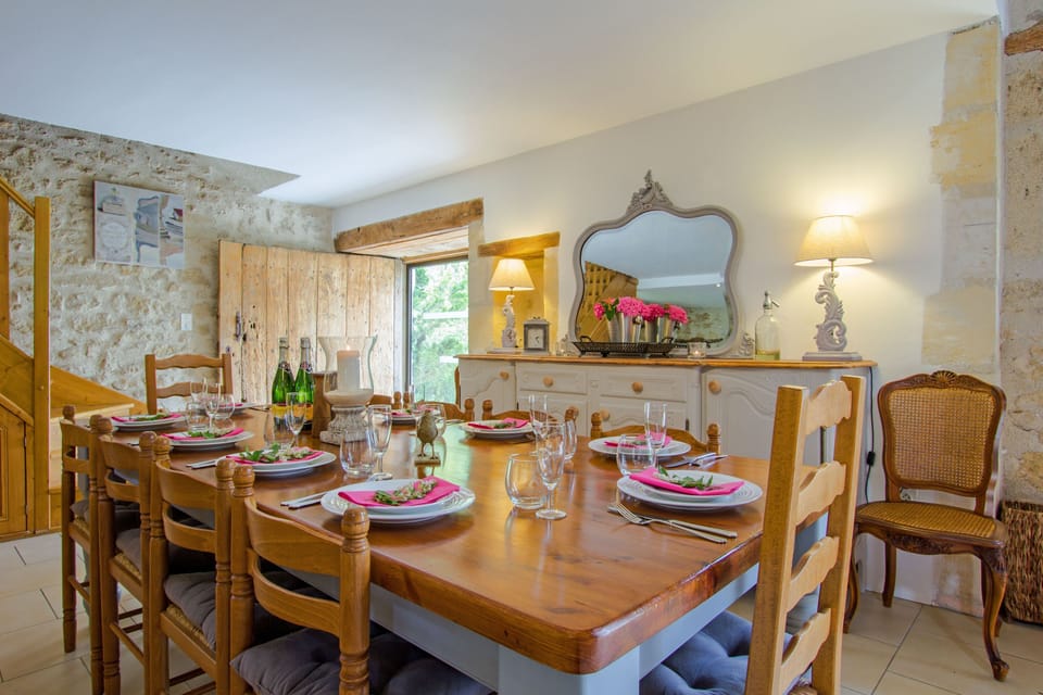 Open plan kitchen and dining table