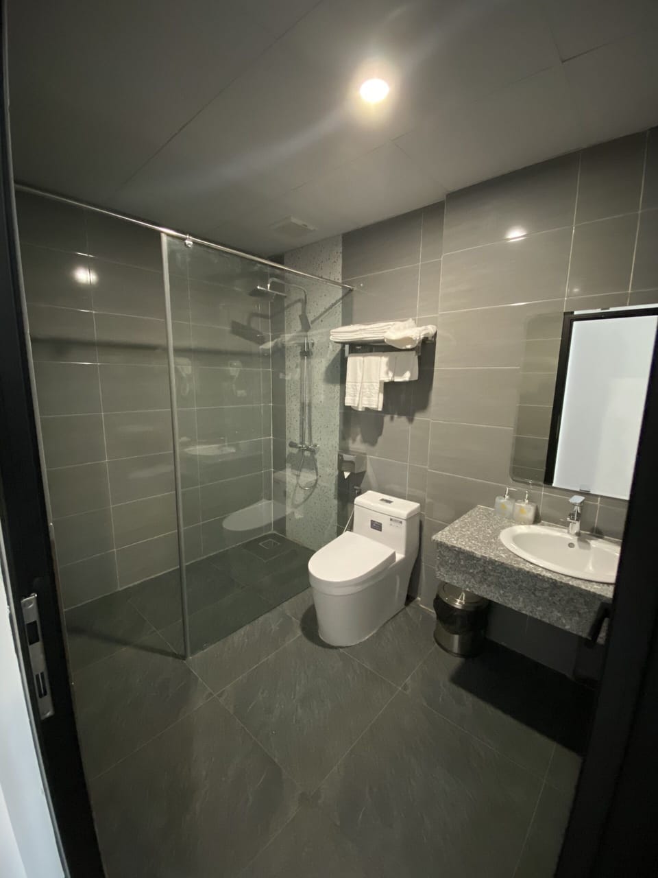 Deluxe Triple Room, City View | Bathroom | Shower, rainfall showerhead, free toiletries, hair dryer