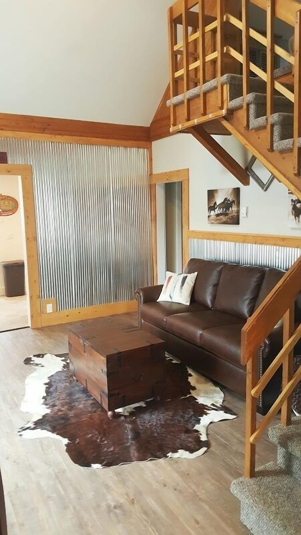 The living room has a sofa sleeper perfect for additional guests and a smart tv to stream your favorite shows