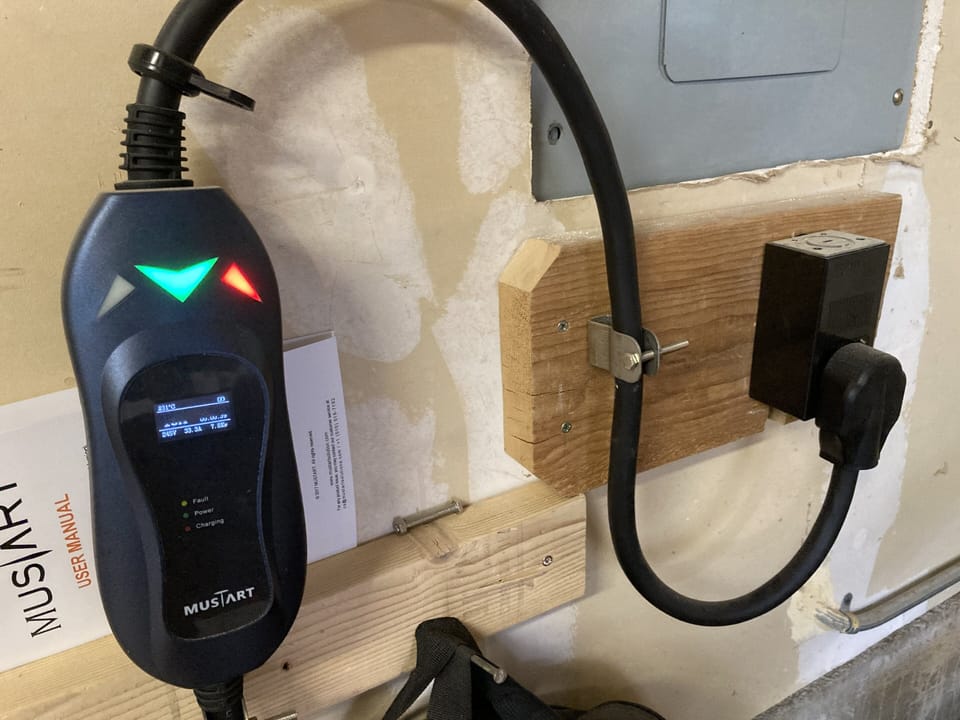 NEMA 14-50 outlet for 40A EV charging with our Level 2 charger.