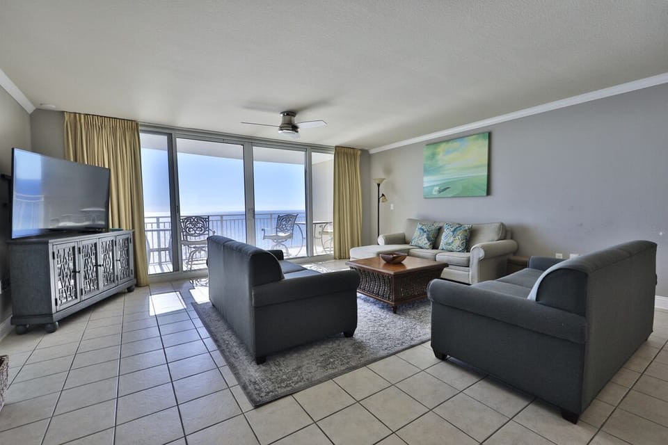 Gulf front living room.
