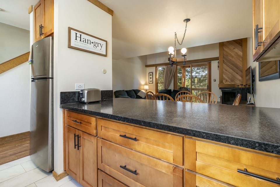 View of the main living area from the kitchen