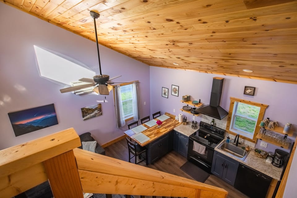 Landing looking down to kitchen