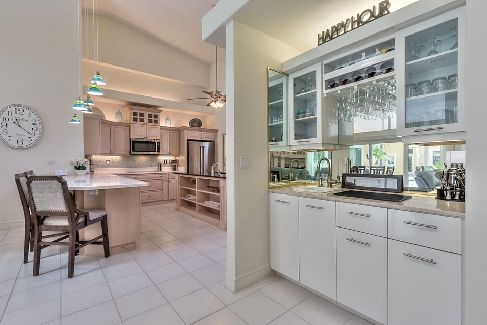 Wet bar in the living area