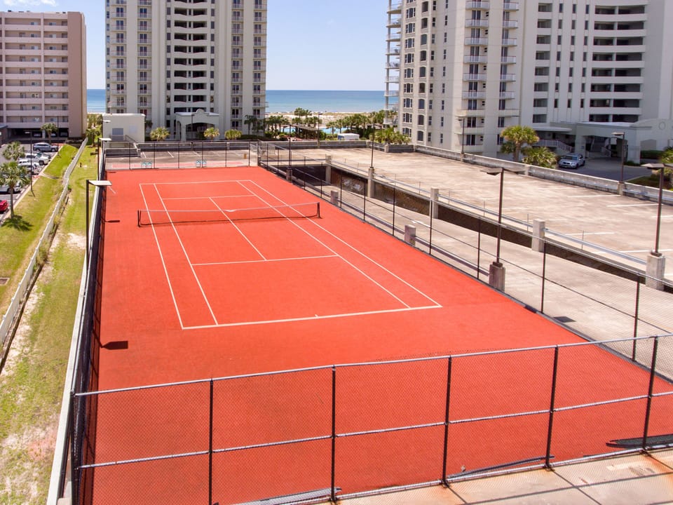 Tennis Court on top of parking garage