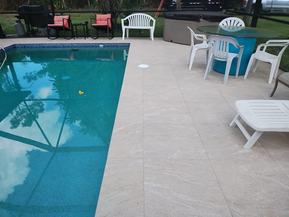 pool and corner hot tub