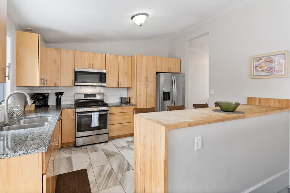 Kitchen with updated stainless steel appliances