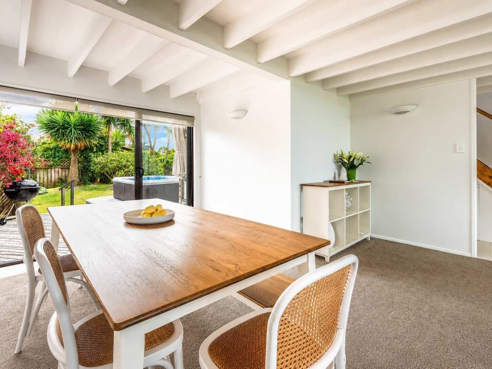 Dining Room with Access to Spa and Backyard
