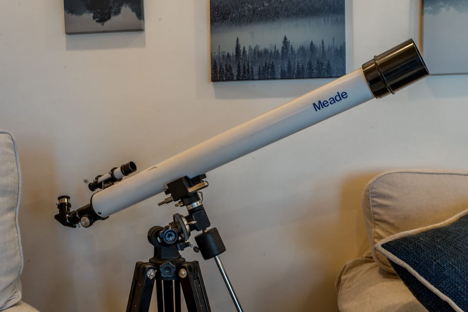 Telescope provided for enjoyment by guests 