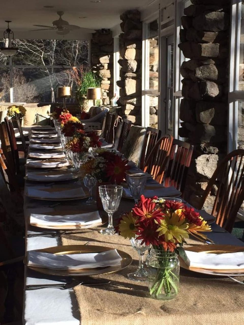 South facing Veranda Thanksgiving Dinner