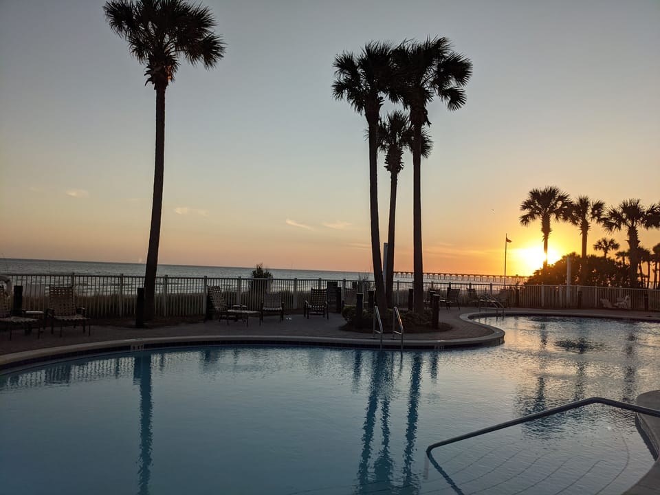 Pool at sunset