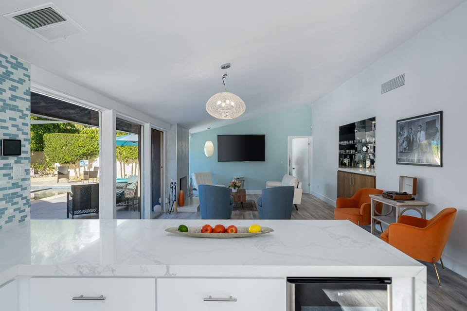 Open space between kitchen and living room