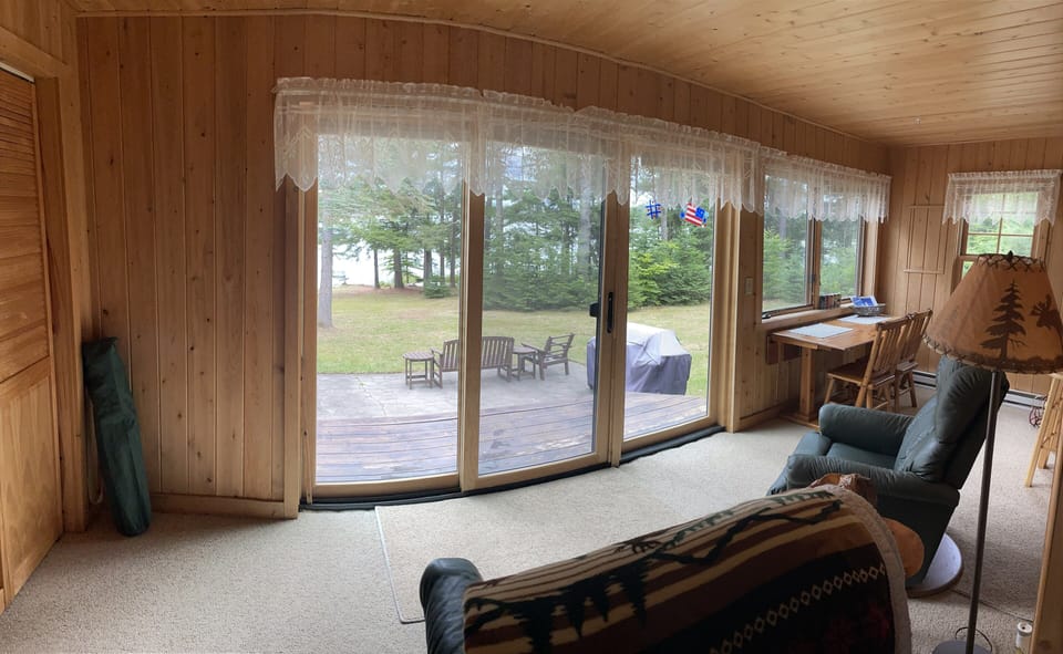 Sun room overlooking the lake