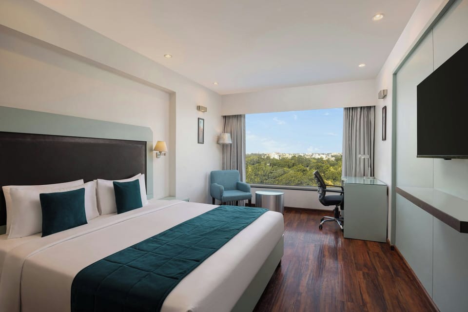 Room, 1 King Bed (view) | Minibar, in-room safe, desk, blackout drapes