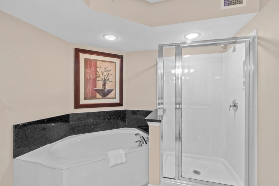 Primary Bedroom Ensuite Bathroom with Stand Up Shower and Tub