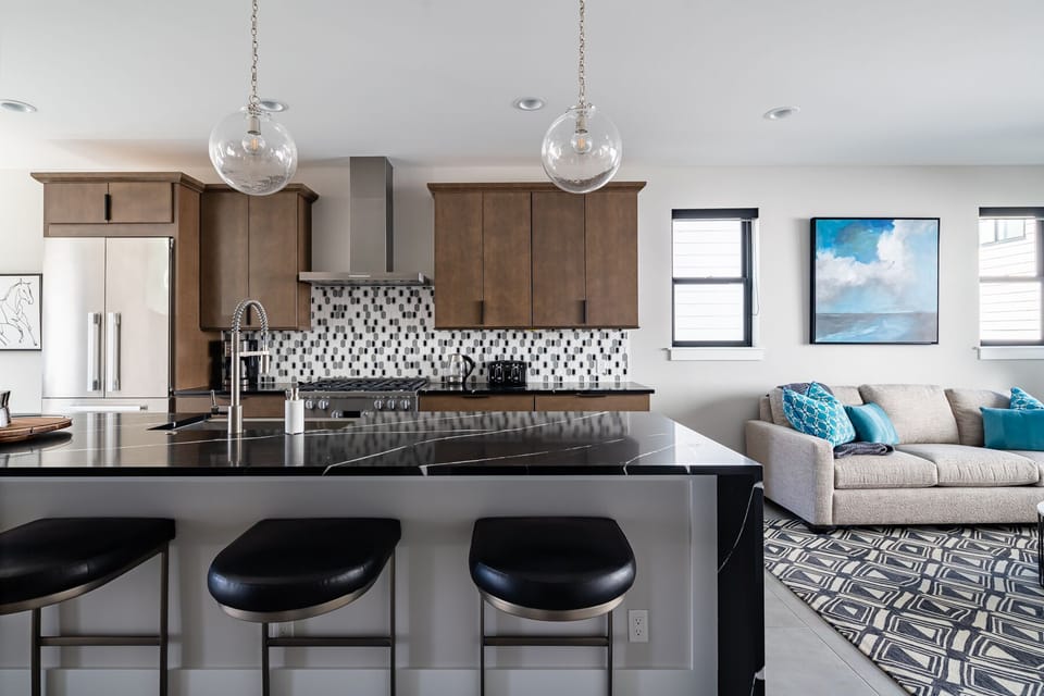 Plenty of cook space on the kitchen island.